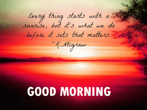 Quotes Good Morning Photo With Sunrise 
