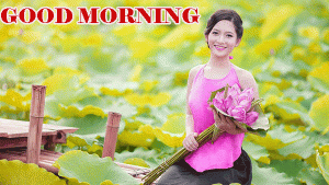 Girl HD Good Morning photo With Nature