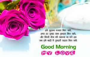 HD Good Morning Images Photo Wallpaper With Hindi Quotes
