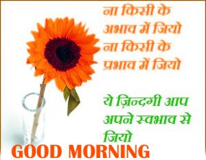 Good Morning Thoughts Images In Hindi With Flower