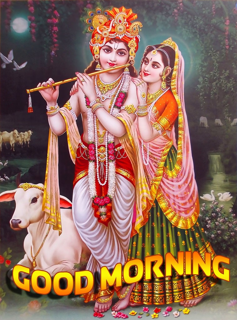 Hindu God Radha Krishna Good Morning Images Full HD