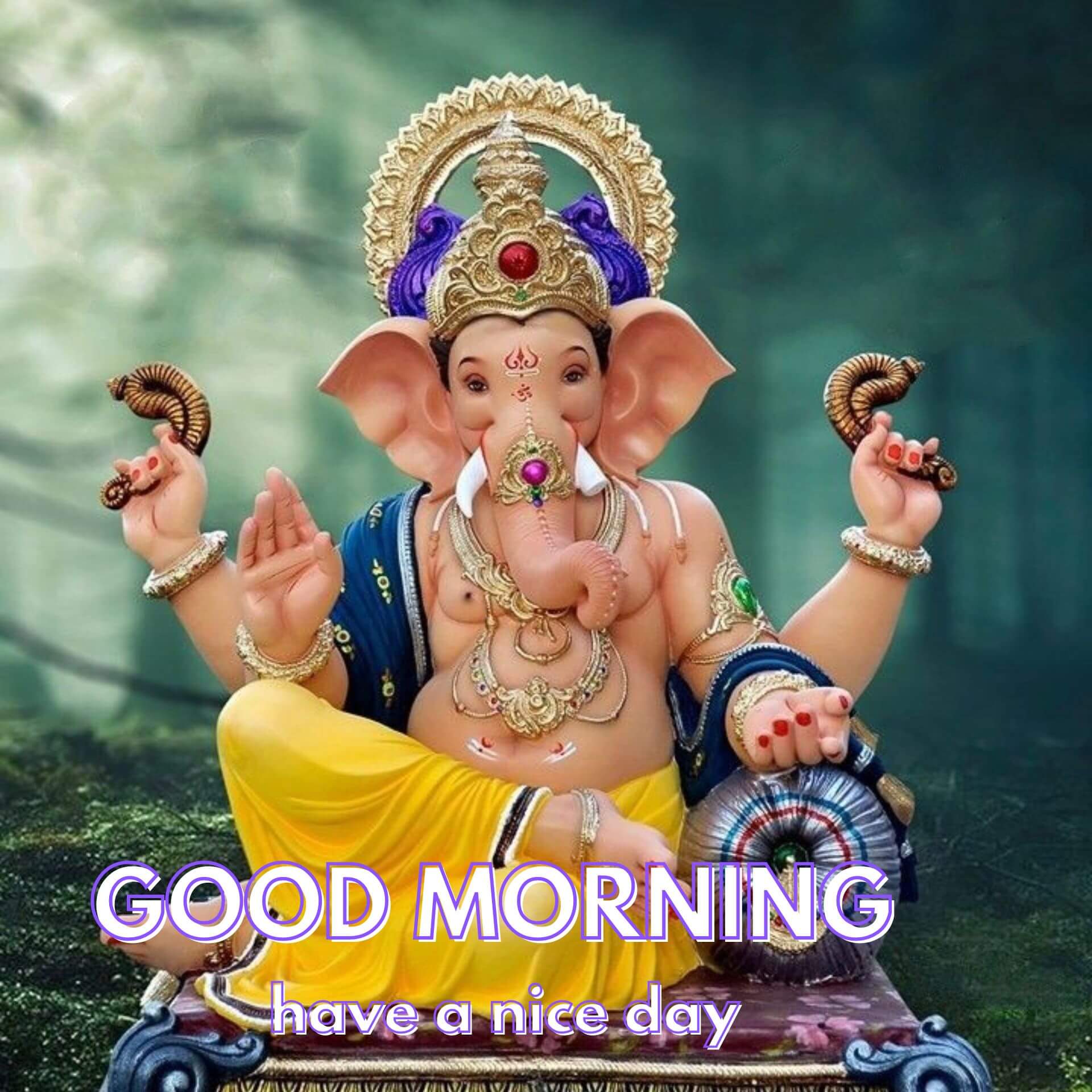 Ganesha Happy Morning Images Wallpaper