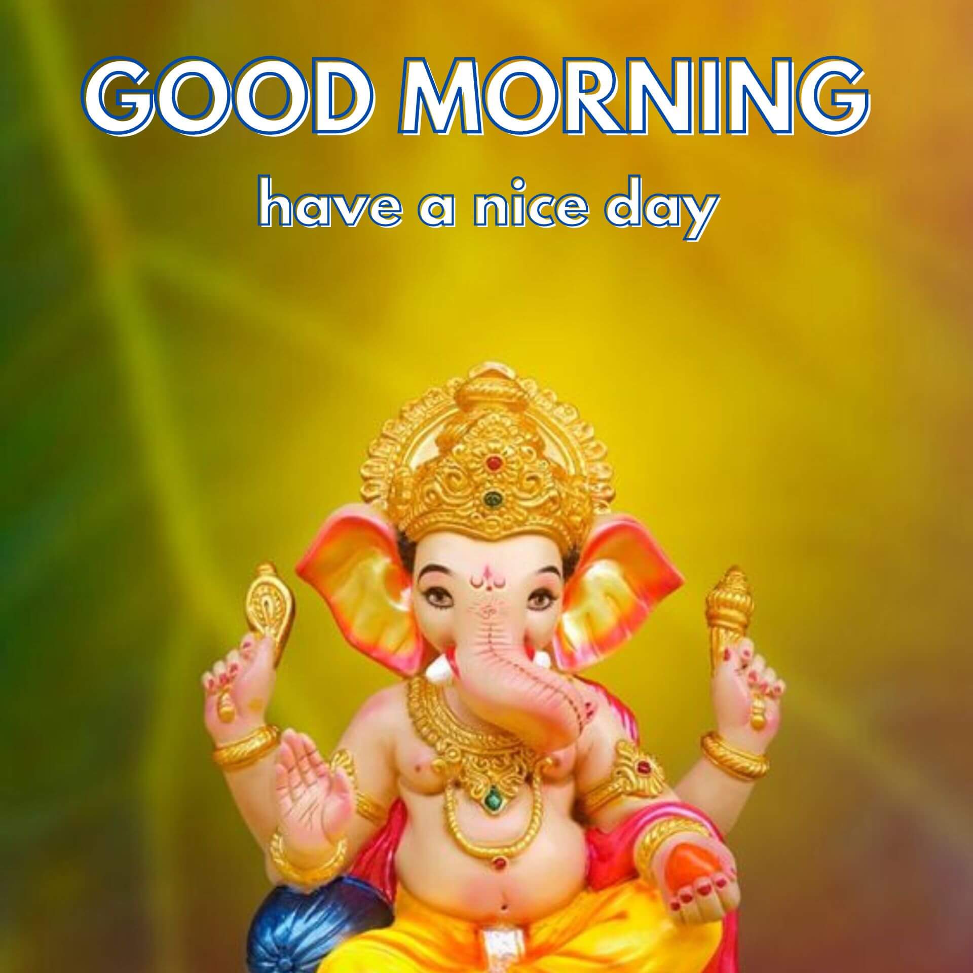 Lord God Ganesha Ji Good Morning Wallpaper Free for Whatsapp